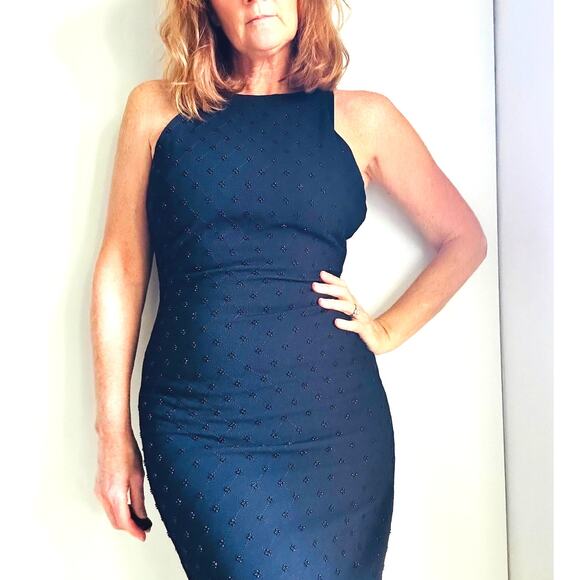 BELLE Badgley Mischka Black Formal Gown Beaded Size 0 Black Tie Party Prom - Picture 8 of 12